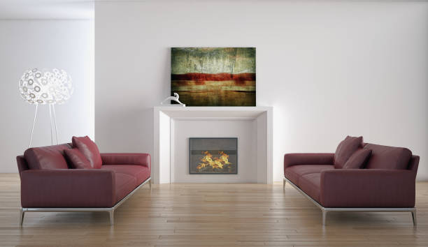 istock Large luxury modern bright interiors Living room mockup illustration 3D rendering image 2158649612