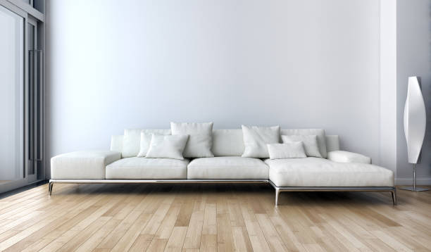 istock Large luxury modern bright interiors Living room mockup illustration 3D rendering image 2158649821