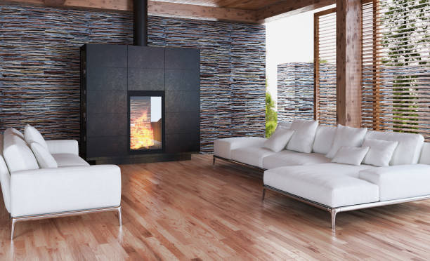 istock Large luxury modern bright interiors Living room mockup illustration 3D rendering image 2158650620