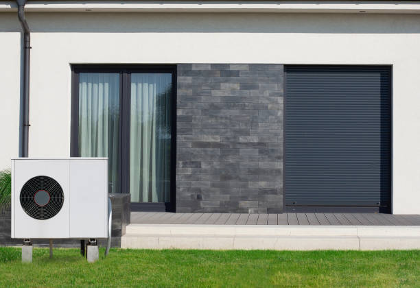 istock Modern Heat Pump Unit Outside Home 2158654347