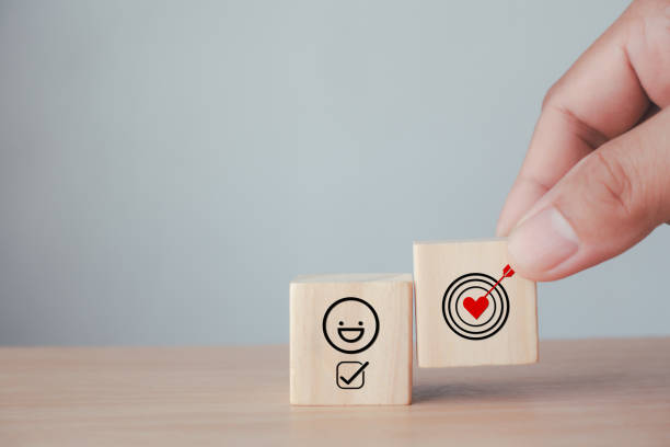 Engagement rating survey with customer, client service satisfaction evaluation. Building trust, retention, and loyalty. Best experience and positive satisfaction with excellent process, and operation.
