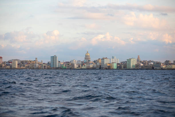 Photographs of Havana taken from the sea, from Vedado to Old Havana.