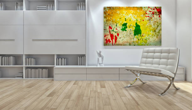 istock Large luxury modern bright interiors Living room mockup illustration 3D rendering image 2158656490