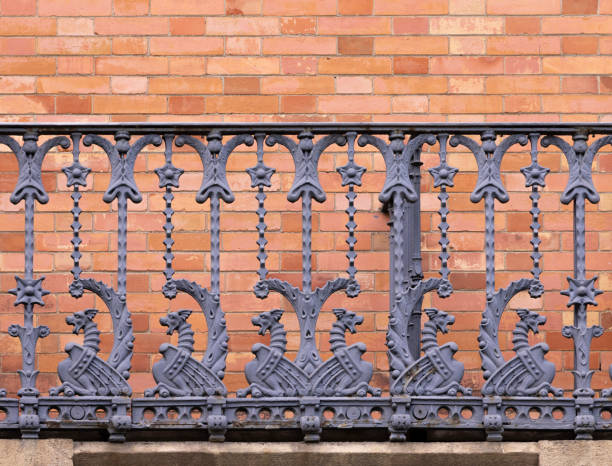 Architectural feature iron balcony balustrade art nouveau Barcelona Spain