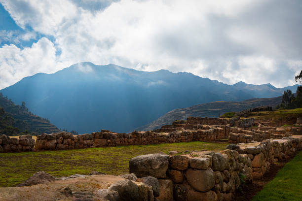 A view of Chinchero Archaeological Park, Peru. It is visited on the excursion called Sacred Valley