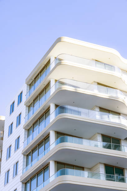 istock Brand new, modern apartment building, background with copy space 2158678173