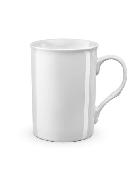 istock White blank cylindrical ceramic cup with copy space for your design isolated on white. 2158679520