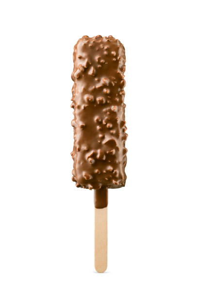 istock Chocolate popsicle ice cream bar with crushed peanut nuts isolated on white. 2158679524