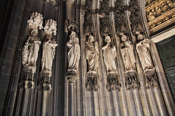 Ancient Cologne Cathedral at night in Germany