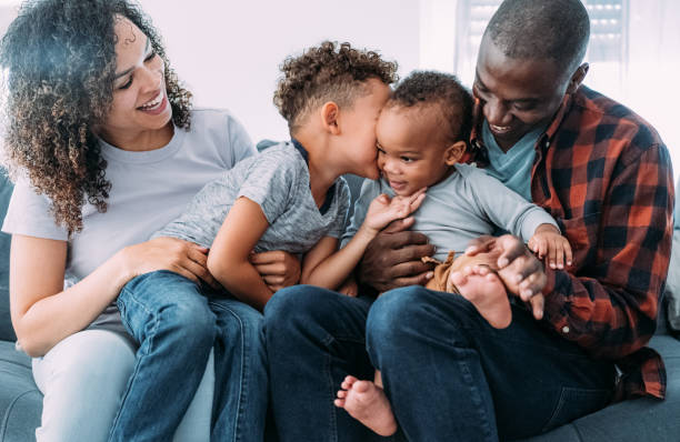 istock Happy family at home. 2158686333