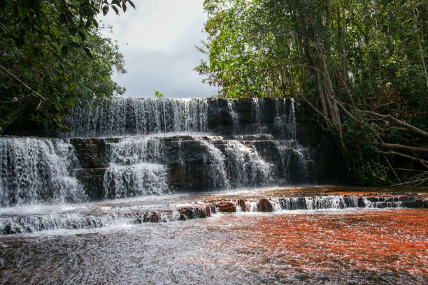 istock Quebrada de Jaspe, Jasper Creek waterfall with red jasper riverbed, Gran Sabana, Venezuela 2158689492