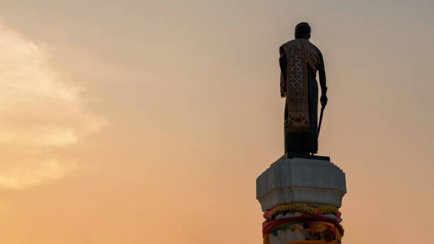 Thao Suranaree or Ya Mo statue at sunset, Korat Nakhon Ratchasima