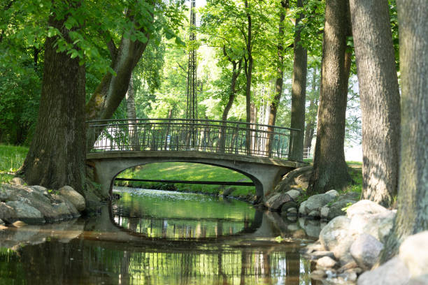 istock A beautiful bridge over the canal in public park in Riga. 2158690905