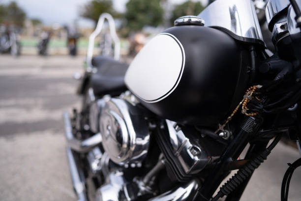 istock vintage motorcycle in american style chrome plated 2158692131