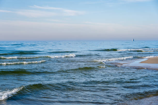 istock view on wavy Baltic sea during sunny day in Poland 2158692133