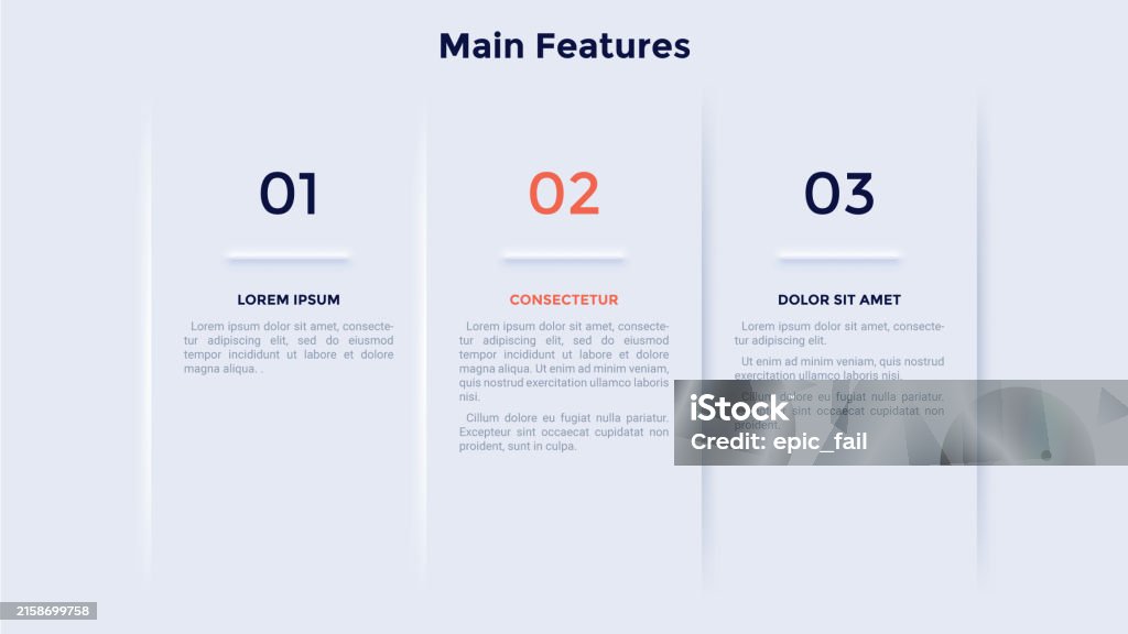 Project Planning Retangular Image Three Rectangular Paper White Elements Placed In Horizontal Row Concept ...
