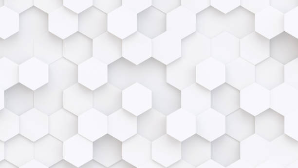 istock White hexagons geometric background, minimal honeycomb pattern wallpaper. 2158700495
