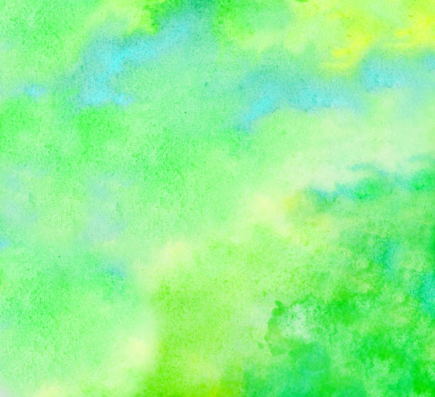 istock green watercolor background. hand painted by brush 2158705237