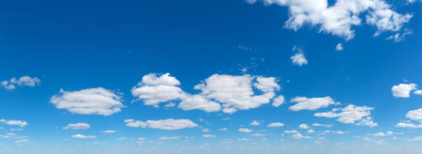 istock Panoramic fluffy cloud in the blue sky. Sky with cloud on a sunny day. 2158705242