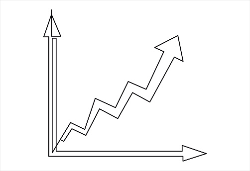 A Continous Line Graph Continuous Line Drawing Graph Up Illustration Vector Isolated Stock ...