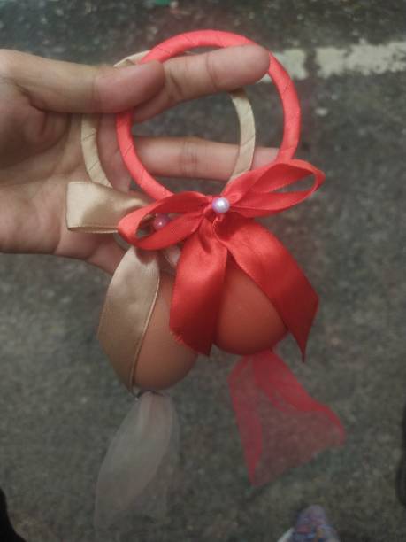 istock Boiled egg wrapping with tile decoration with ribbon 2158706420