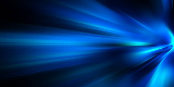 abstract lines.neon lines of speed and fast wind. effect of moving at the speed of light. blue glow effect. magic shiny line - neonowy kolor obrazy zdjęcia i obrazy z banku zdjęć