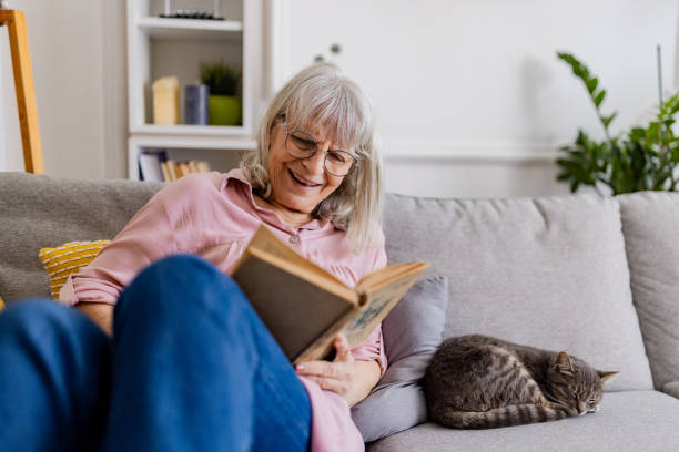Charming Senior Woman Reading