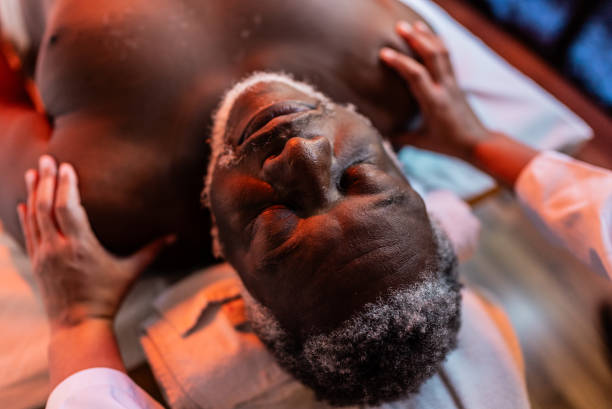 istock Senior man receiving massage at spa 2158713820