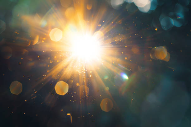istock Abstract imitation sun starlight distant galaxy on a black background. 2158717718