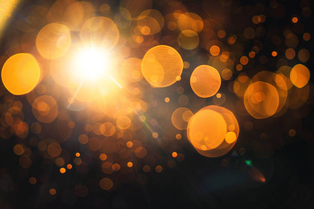 istock Abstract Natural Sun flare on the black 2158717733