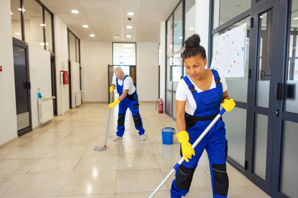 istock Janitors cleaning the school floor 2158719488