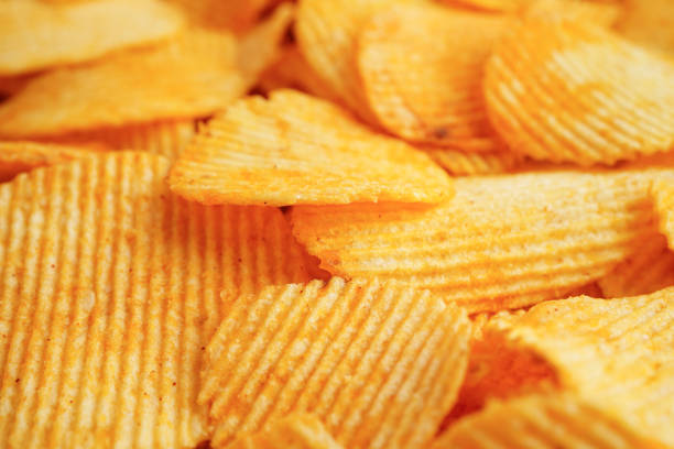 istock Potato chips , delicious BBQ seasoning spicy for crips, thin slice deep fried snack fast food. 2158722453