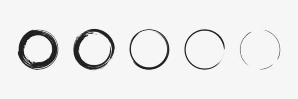 istock Grunge ink circle set. Paintbrush enzo zen collection. Vector illustration 2158722672