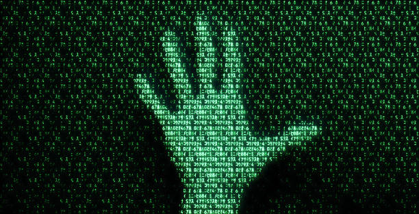 istock 4K Beautiful background with Retro CCTV or VHS pixelate noise effect. Abstract blurred grainy gradient banner background texture. Digital monitor grain soft noise effect Nostalgia human palm 2158723625