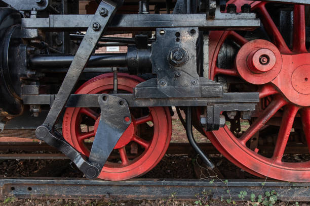 istock old locomotive wheels on railway track offline 2158725515