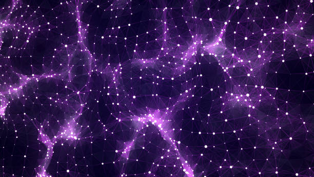 istock Color abstract wave background with dots and lines moving in space. Technology illustration. Futuristic modern dynamic wave. 3d rendering. 2158728531