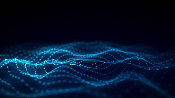 istock Abstract circle wave with moving dots. Flow of particles. Cyber technology illustration. 3d rendering. 2158728951