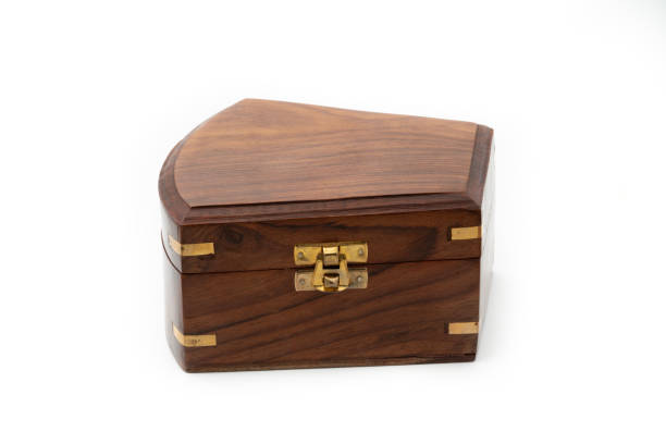 istock Vintage Wooden Box isolated on White Background 2158729528