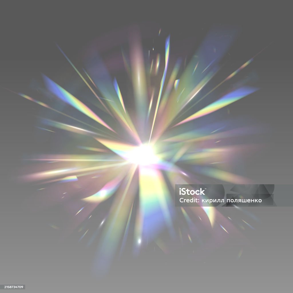 Reflection Effect Image Rainbow Light Rays Lens Flare Reflection Effect From Crystal Glass Or ...