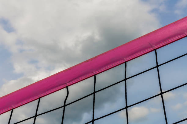 Exotic summer beach volleyball scenic ,close up