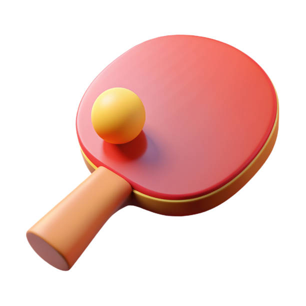 istock 3D rendered cute isolated illustration of a red ping pong racket on a white background with a ball. concept - sports, competitions, Olympics, healthy lifestyle, victory 2158751690