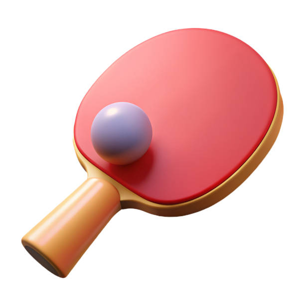 istock 3D rendered cute isolated illustration of a red ping pong racket on a white background with a ball. concept - sports, competitions, Olympics, healthy lifestyle, victory 2158751693