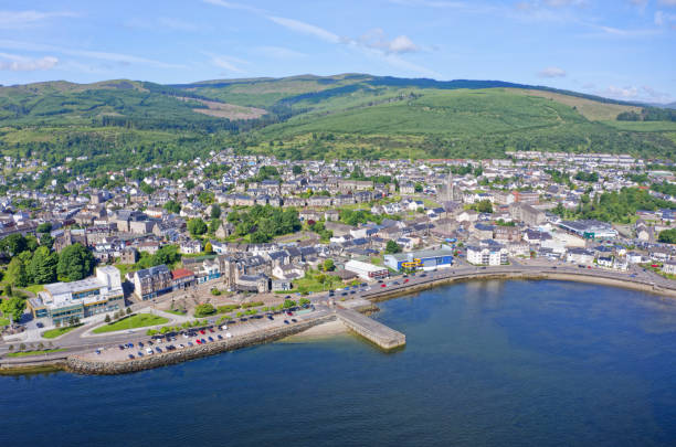 istock Dunoon town centre in Scotland aerial view from above 2158758159
