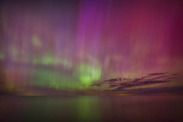 istock Aurora Borealis over Lake Erie during a solar storm 2158762487
