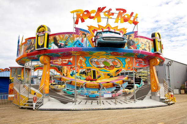 Seaside Heights, NJ, USA – September 17, 2011: Amusement Park Ride featuring Legends of rock and roll on the Casino Pier in Seaside Heights.