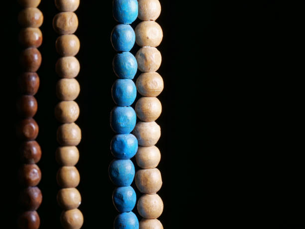 colorful beads necklace on black background