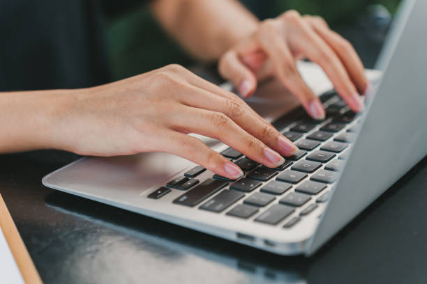 istock Female hands working in cafe, business and work concept. 2158768608