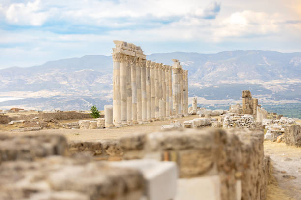 istock Rows of stone columns in the historical ancient city 2158770030