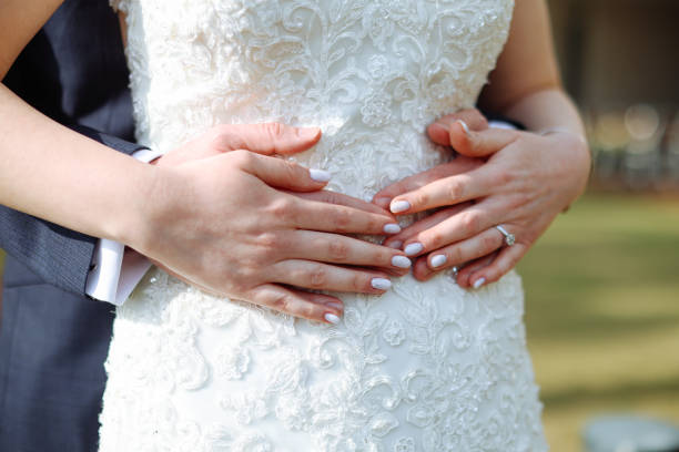 istock Bride and groom outdoors on a wedding day 2158775840