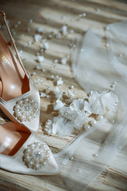 istock Bridal flower and bridal shoes 2158775862